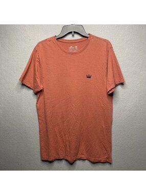 Osklen Mens Stone Crown Graphic T-Shirt Medium Rust Orange Well-Worn Feel